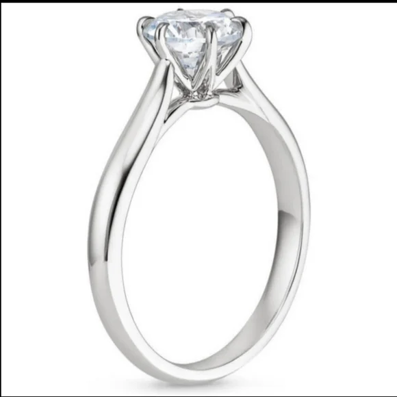 1ct Round Conflict Free Wedding Ring 2-Piece Set - Picture 2 of 15